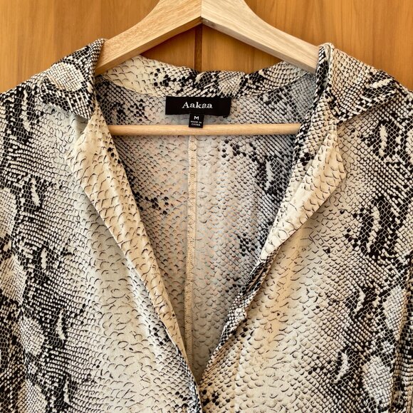 Aakaa Snake Print Midi Shirt Dress - Picture 2 of 7